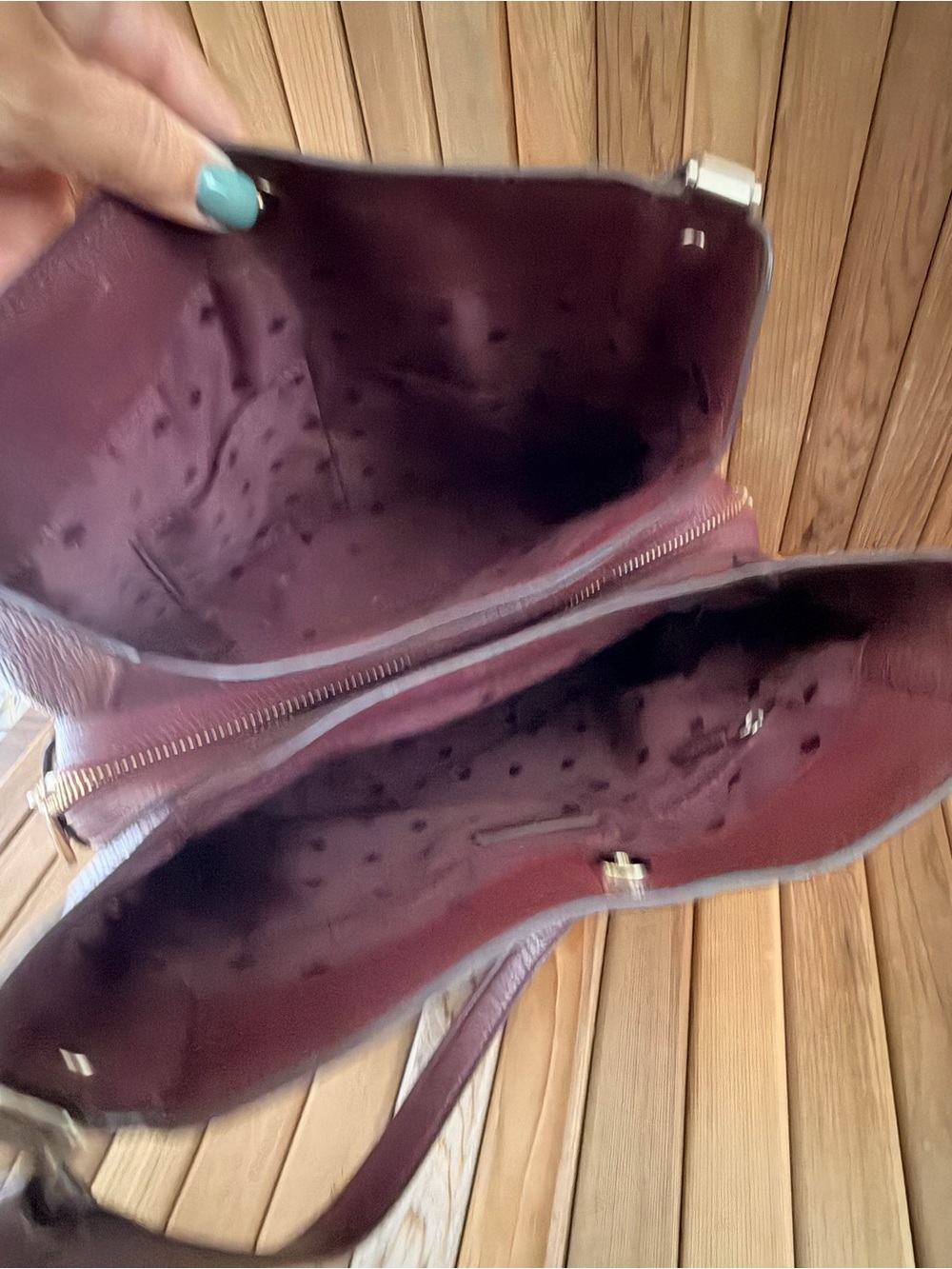Kate Spade Pebbled Leather Shoulder Tote in Burgundy Wine - Picture 12 of 12